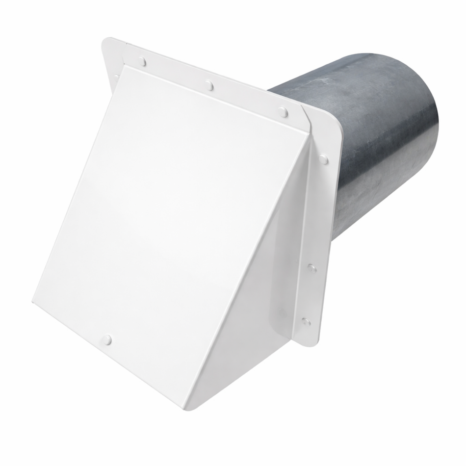 EZ Plenum EZSWC8 8"-Inch Side Wall Cap with Swivel Lock Backdraft Damper, Removable Screen, 26GA Galvanized Steel