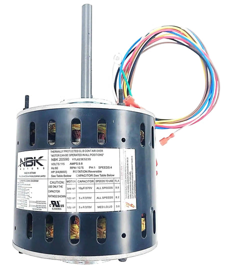 Blower Motor Replaces Nidec US Motors 5470 Century FDL6002A