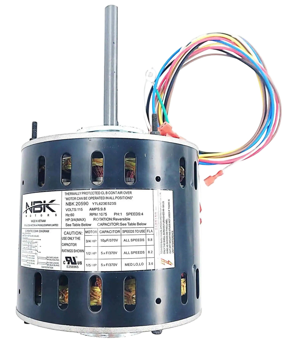 Blower Motor Replaces Nidec US Motors 5470 Century FDL6002A